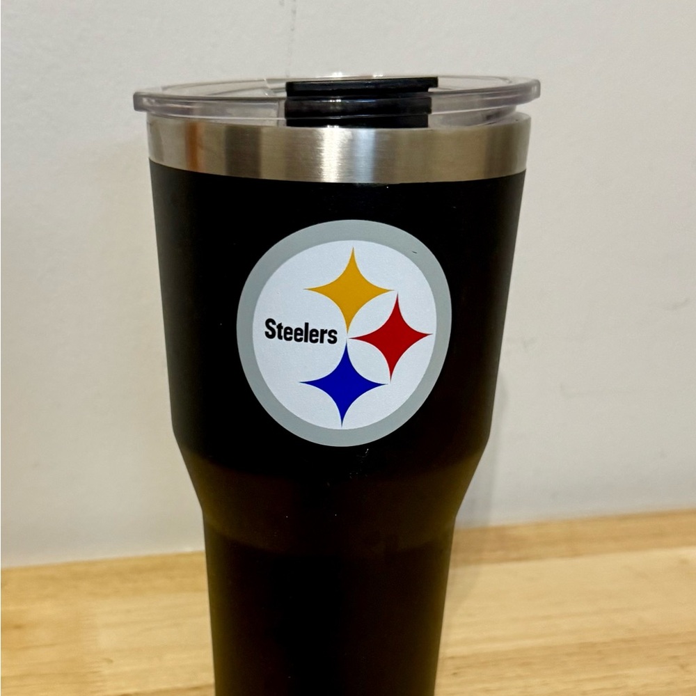 Steelers Black Tumbler with Lid